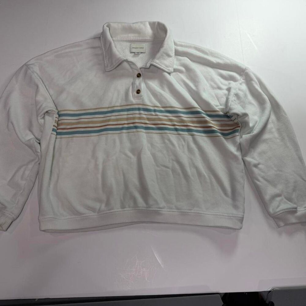 American-eagle-outfitters Women's White Sweatshirt with retro stripes